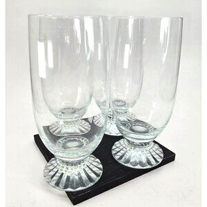 Mikasa Crystal Footed Iced Tea Glasses Icicles Set Of 4 Decorative Bases JJ3803